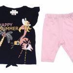 Σετ κολάν μπλούζα δένει μπροστά Happy Summer Flamingo