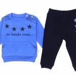 Σετ 100% βαμβακερό Μy Bright Stars φόρμα τσέπη καγκουρό αστεράκια
