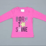 Μπλουζοφόρεμα μακρυμάνικο 100% βαμβακερό Born to shine
