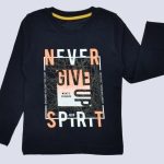 Μακρυμάνικη μπλούζα 100% βαμβακερή Never give up spirit