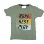 Κοντομάνικη λαδί μπλούζα 100% βαμβακερή Work Rest Play