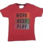 Κοντομάνικη κόκκινη μπλούζα 100% βαμβακερή Work Rest Play