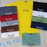 Αντρική μπλούζα κοντομάνικη Black 100% βαμβακερή