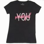 Κοντομάνικη μαύρη μπλούζα 100% βαμβακερό T-Shirt You Wonderful