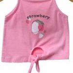crop top τιράντα λιλά μπλούζα να δένει μπροστά 100% βαμβακερό orange
