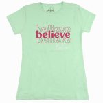 Κοντομάνικη βεραμάν μπλούζα 100% βαμβακερό T-Shirt Believe