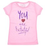 Κοντομάνικη ροζ μπλούζα 100% βαμβακερό T-Shirt You are beautiful