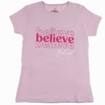 Κοντομάνικη ροζ μπλούζα 100% βαμβακερό T-Shirt Believe