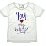 Κοντομάνικη λευκή μπλούζα 100% βαμβακερό T-Shirt You are beautiful