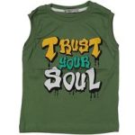 Αμάνικη λαδί μπλούζα 100% βαμβακερή Trust your soul