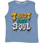 Αμάνικη γαλάζιο μπλούζα 100% βαμβακερή Trust your soul