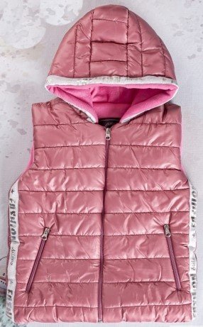 YELEK-5-6-7-8-YAS-24303-KiZ-FASHION-KAPITONE-YELEK-68ef935414cc4 Αμάνικο ροζ με κουκούλα FASHION 100% βαμβακερό μπουφάν αδιάβροχο με τσέπες με φερμουάρ με επένδυση - Image 1