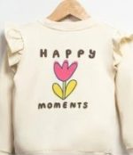 Βρεφικό 100% βαμβακερό σετ φόρμα λιλά με βολάν Happy Moments λουλούδι στη πλάτη - Image 2