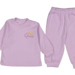 Βρεφικό 100% βαμβακερό σετ φόρμα λιλά Queen